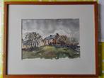 Aquarelle de Guy Petit de 1975 village de Dorinne