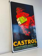 Groot CASTROL emaille reclamebord, Verzamelen, Ophalen of Verzenden, Gebruikt, Reclamebord