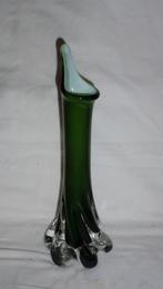 Glazen vaas "Opalina Fiorentina" groene kleur, Moins de 50 cm, Enlèvement ou Envoi, Comme neuf, Verre