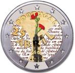 2 euro Portugal 2014 Anjer Revolutie gekleurd, Postzegels en Munten, Munten | Europa | Euromunten, 2 euro, Ophalen of Verzenden