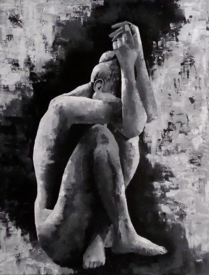 Schilderij, vrouwelijk figuur, Maison & Meubles, Accessoires pour la Maison | Peintures, Dessins & Photos, Neuf, Peinture, 50 à 75 cm