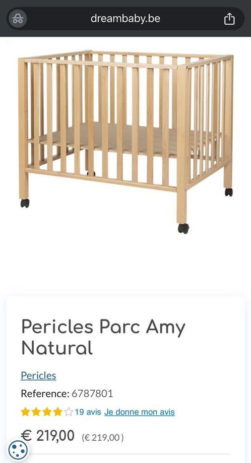 Parc pour bébé, espace de jeux, lit pour bébé,Amy Natural, Kinderen en Baby's, Babyparken, Zo goed als nieuw, Wieltjes, Ophalen