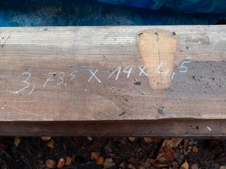 Geriefhout., Bricolage & Construction, Bois & Planches, Utilisé, Poutre, Pin, 300 cm ou plus, 50 mm ou plus, Enlèvement