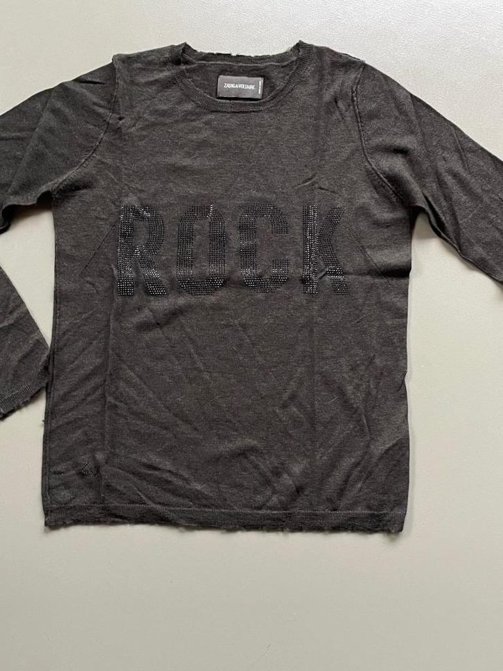 ZGAN donkergroene cashmere trui Zadig & Voltaire met strass, Kleding | Dames, Truien en Vesten, Zo goed als nieuw, Maat 36 (S)