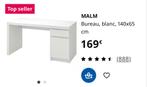 Bureau Ikea Malm 140x65 avec tiroirs, Huis en Inrichting, Bureaus, Ophalen, Gebruikt, Bureau