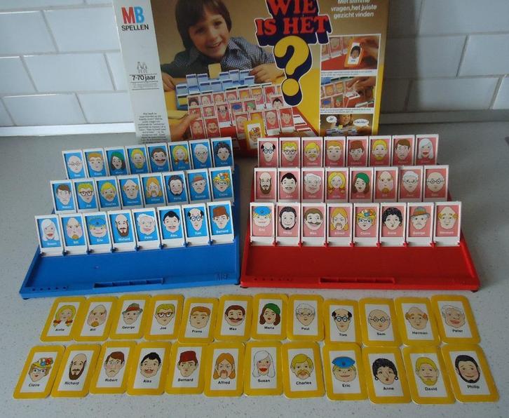 Vintage "Wie Is Het ?" van MB in Goede Staat en compleet., Hobby en Vrije tijd, Gezelschapsspellen | Overige, Gebruikt, Een of twee spelers