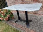 Mooie marmeren tuintafel met gietijzer onderstel, Tuin en Terras, Tuintafels, Ophalen, Gebruikt, Rechthoekig, Overige materialen