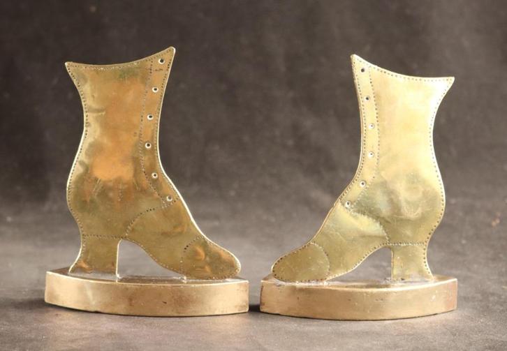 Paar antieke koperen laarzen, Antiek en Kunst, Antiek | Brons en Koper, Koper, Ophalen of Verzenden