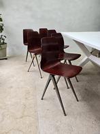 Set van 6 PAGHOLZ stoelen BY GALVANITAS, NETHERLANDS ‘60, Huis en Inrichting, Stoelen, Ophalen, Bruin, Vijf, Zes of meer stoelen
