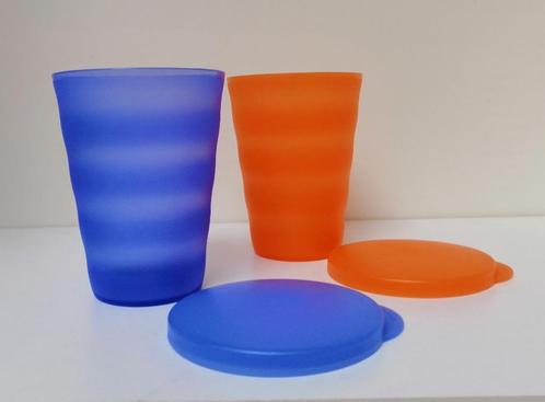 Tupperware Gobelets « Classic2000 » 330 ml - Bleu & Orange, Maison & Meubles, Cuisine| Tupperware, Utilisé, Récipient ou Bol, Bleu