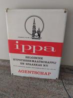 Oude geëmailleerde plaat verzekeringskantoor IPPA, Ophalen of Verzenden, Gebruikt, Reclamebord