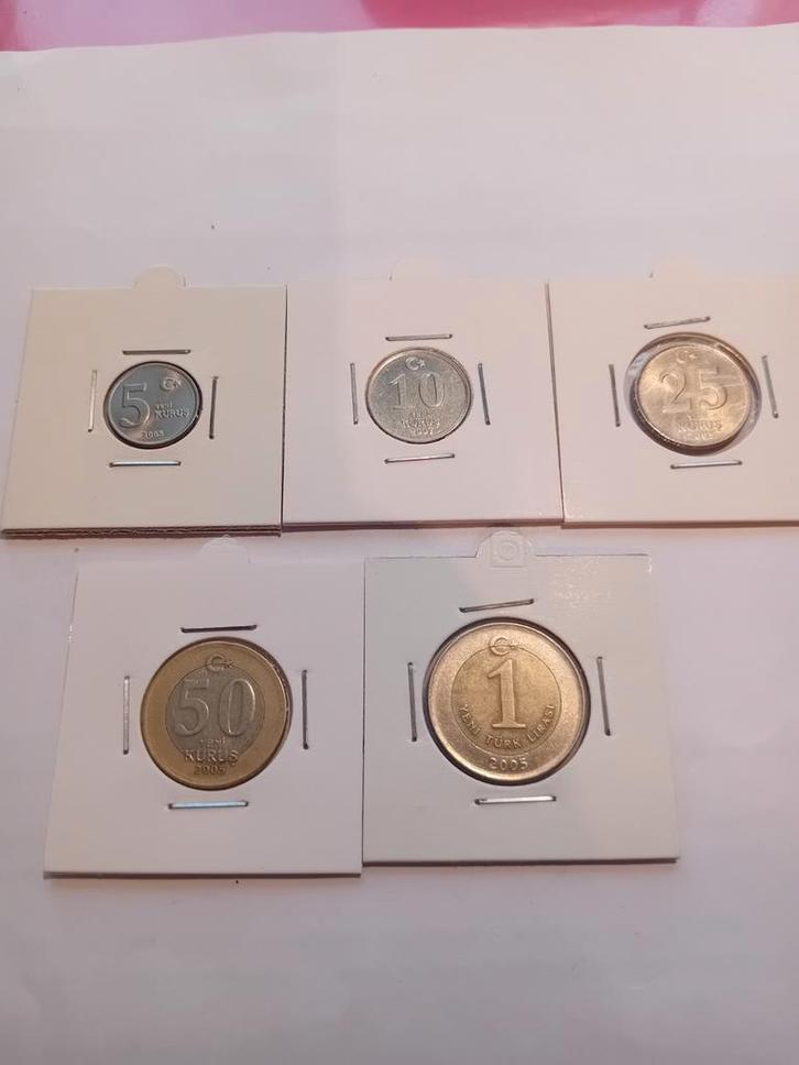 Mooie munten Turkije., Postzegels en Munten, Munten | Nederland, Ophalen of Verzenden
