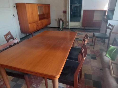 Vintage retro mid-century kasten, tafel, stoelen, eetplaats, Huis en Inrichting, Overige Huis en Inrichting, Gebruikt, Ophalen