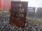 Cortenstaal “Voor Altijd In Ons Hart” Rouwdecoratie Grafdeco, Ophalen of Verzenden, Nieuw