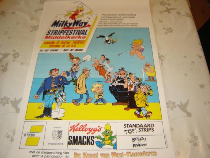 Affiche Stripfestival Middelkerke 1992., Collections, Personnages de BD, Utilisé, Image, Affiche ou Autocollant, Autres personnages