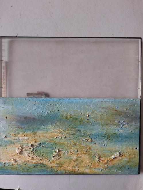 Leuke gemengde techniek/ assemblage Phil Billen Wait and Sea, Antiek en Kunst, Kunst | Schilderijen | Abstract, Ophalen