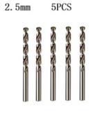 5 Stuks Hss M35 Boor voor Metaal Staal IJzer - - 2,5 mm - -, Ophalen of Verzenden