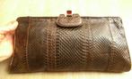 Bruin slangenlederen CLUTCH HANDTAS vintage, Handtassen en Accessoires, Tassen | Damestassen, Ophalen of Verzenden, Bruin, Handtas
