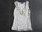 beige topje met bloemen, Kleding | Dames, Topjes, Beige, Ophalen of Verzenden, Gedragen, Maat 36 (S)