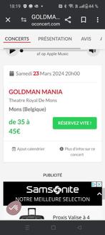 Goldmania, Tickets & Billets, Concerts | Chanson française, Deux personnes, Mars
