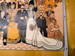 Reproductie huwelijk kunstenares Jehanne Jouvenaud., Antiek en Kunst, Ophalen of Verzenden