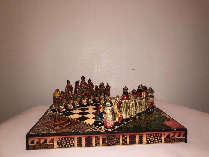 Uniek Peruaans schaakspel, Hobby en Vrije tijd, Gezelschapsspellen | Bordspellen, Gebruikt, Een of twee spelers, Ophalen of Verzenden