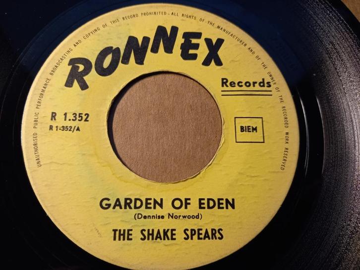The Shake Spears ‎– Garden Of Eden / Nossi Dan '7, Cd's en Dvd's, Vinyl Singles, Zo goed als nieuw, Single, Overige genres, 7 inch