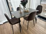 Ensemble table à manger + 4 chaises – Très bon état, Maison & Meubles, Tables | Tables à manger, Enlèvement, Comme neuf, Métal