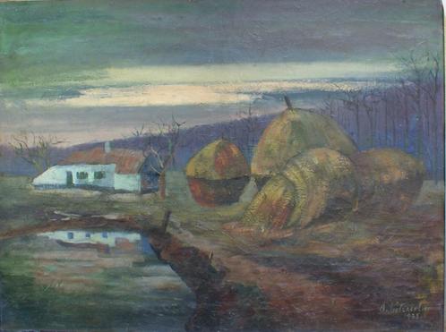 Alfred Pietercelie (1879-1955): Matin Genets à Hèze (115x83), Antiquités & Art, Art | Peinture | Classique, Enlèvement ou Envoi