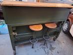 Bar mobile vintage, Ophalen, Gebruikt, Metaal, 90 cm of meer