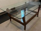 rechthoekige glazen tafel - table rectangulaire en verre, 100 à 150 cm, Autres essences de bois, Rectangulaire, 50 à 100 cm