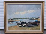 huile sur toile bretagne signe maurice waeterloos, Ophalen of Verzenden