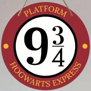 Reclamebord hout Hogwarts Express 9 3/4 - mancave nieuw beschikbaar voor biedingen