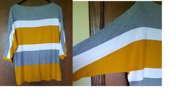 Pull chauve-souris-Taille L, Enlèvement, Porté, Taille 42/44 (L), Blanc