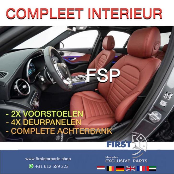 W205 AMG STOELEN Mercedes C Klasse C43 C63 ROOD LEER ORIGINE, Auto-onderdelen, Interieur en Bekleding, Mercedes-Benz, Gebruikt