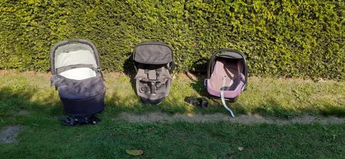 Driedelige maxi cosi set, Kinderen en Baby's, Kinderwagens en Combinaties, Gebruikt, Combiwagen, Maxi-Cosi, Luchtbanden, Met autostoeltje