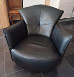 Fauteuil cuir noir, Maison & Meubles, Fauteuils, 75 à 100 cm, Comme neuf, Contemporain, Enlèvement