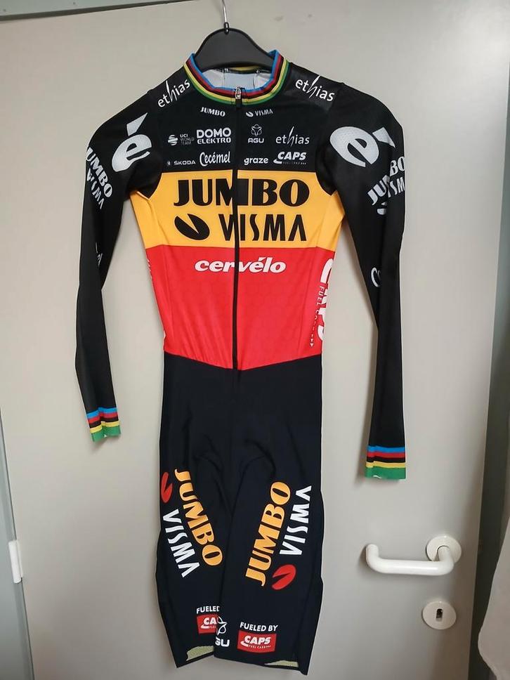 Wielertrui koerstrui wielerpak Wout Van Aert BK CX, Fietsen en Brommers, Fietsaccessoires | Fietskleding, M, Ophalen of Verzenden
