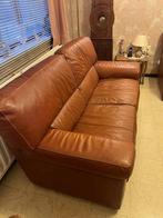 Canapé 3 & 2 places en cuir véritable., Maison & Meubles, 125 cm ou plus, Moins de 75 cm, Cuir brun, Enlèvement