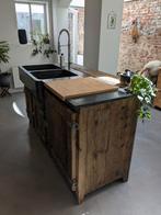 Uniek handgemaakt bar/keukenmeubel met blauwe steen, Ophalen, Gebruikt, Graniet of Steen, Met kookeiland