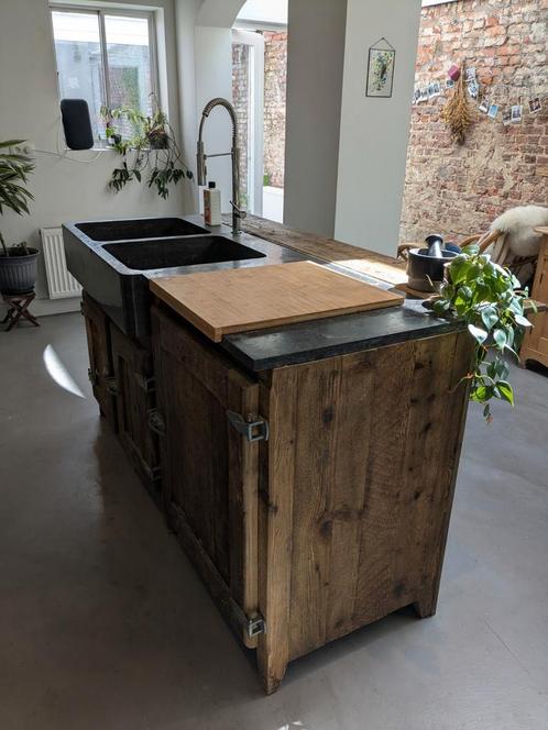 Uniek handgemaakt bar/keukenmeubel met blauwe steen, Huis en Inrichting, Keuken | Complete keukens, Gebruikt, Graniet of Steen