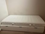 Bed 90x200 met 3 schuiven incl matras, Huis en Inrichting, Slaapkamer | Bedden, Ophalen, 90 cm, Eenpersoons, Wit
