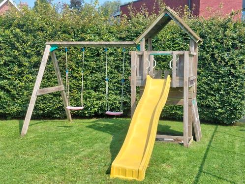 Schommel, hutje, klimmuurtje, glijbaan - Jungle Gym, Enfants & Bébés, Jouets | Extérieur | Aires de jeux, Utilisé, Toboggan, Mur d'escalade