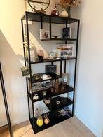 Stellingkast - zwart metaal frame + legplanken, Huis en Inrichting, Ophalen, Met plank(en), Zo goed als nieuw, Minder dan 150 cm
