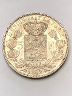 Munt zilver België 5 FR Leopold I jaartal 1852 mooi !!, Postzegels en Munten, Verzenden, Zilver, Losse munt, Zilver