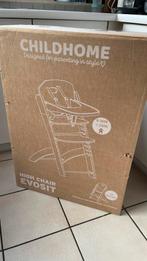 NIEUW CHILDHOME Evosit Meegroeistoel met Eettablet zwart, Enlèvement ou Envoi, Neuf, Chaise évolutive, Ceinture(s)
