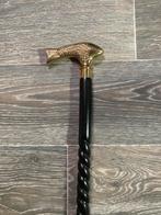 Prachtige houten wandelstok (forelkop) messing Nieuw, Sport en Fitness, Bergsport en Wandelen, Ophalen, Zo goed als nieuw