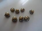 8 antieke knopen, parelmoer omgeven door briljanten., Ophalen of Verzenden, Gebruikt, Knoop of Knopen