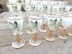 VAB Boussu glaswerk - Set van 36 vintage deco gouden glazen, Antiek en Kunst, Ophalen