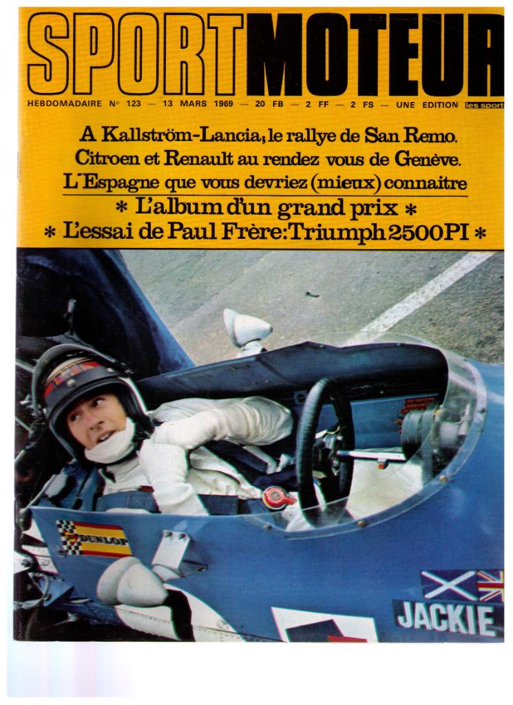 Sport Moteur nr 123, Mars 1969, Triumph 2500 PI..., Enlèvement ou Envoi, Utilisé, Collectif